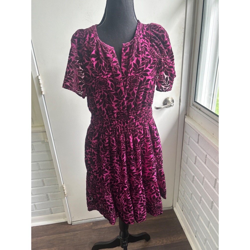 Anthropologie The Somerset Collection Velvet Edition Mini Dress Medium Classic - Picture 2 of 10